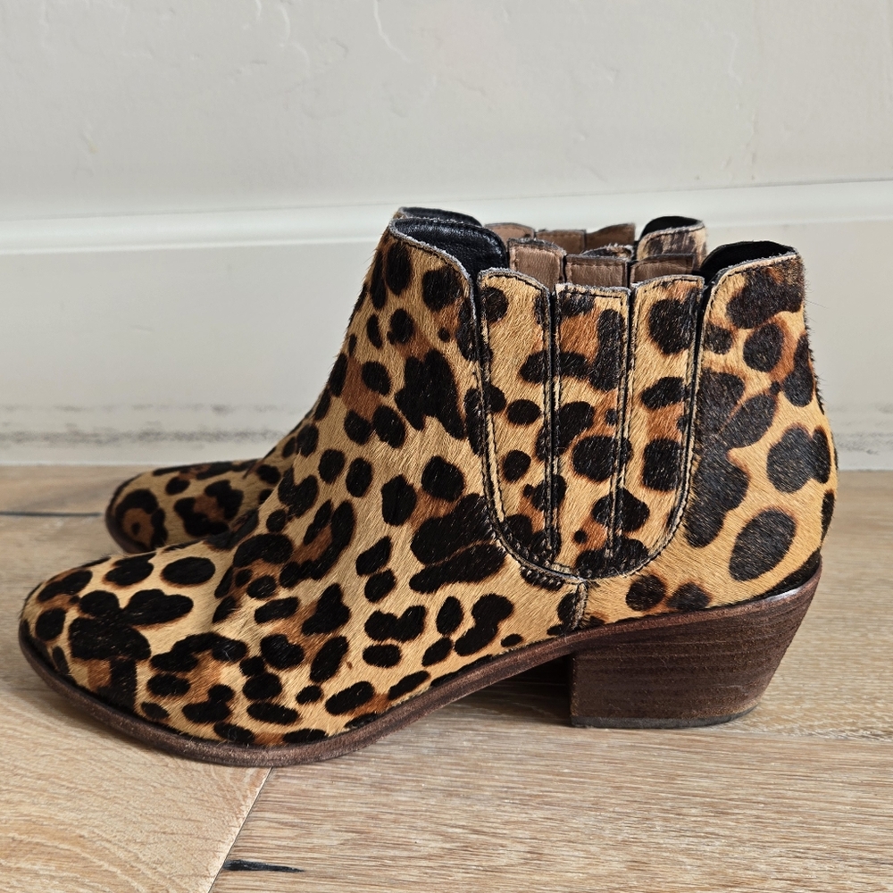 Joie Leopard Print Ankle Boots